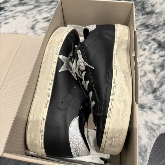 Golden Goose Black and Silver Hi Star Shoes - Picture 7 of 9
